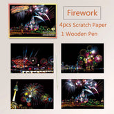 Kratzbild-Set - 20×14cm Nachtszenen